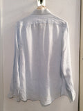 CAMICIA UOMO CONBIPEL MIS.40 LINO BIANCO/AZZURRO A RIGHE