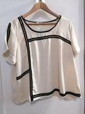 MAGLIA FIORELLA RUBINO TGXL PANNA/NERO DONNA