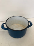 PENTOLA DUE MANICI AZZURRA VINTAGE H8XDIAMETRO10 CM