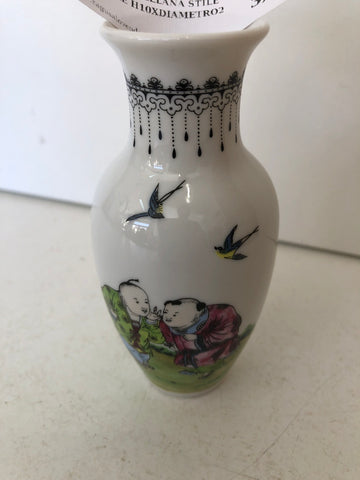 VASO IN PORCELLANA STILE ORIENTALE H10XDIAMETRO2 CM