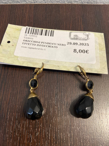 ORECCHINI PENDENTI NERO EFFETTO INVECCHIATO