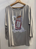 MAGLIA EAN13 TGL GRIGIO CHIARO C/STAMPA E STRASS