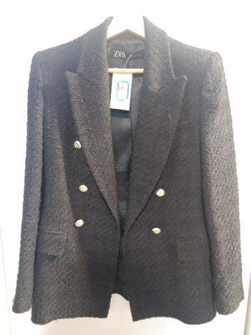 GIACCA BLAZER ZARA TGM NERO SFILACCIATO