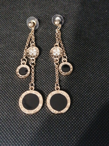 ORECCHINI PENDENTI DORATO/NERO