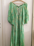 ABITO INDIAN EMPORIUM TGM VERDE ACQUA/DORATO(PARI AL NUOVO)