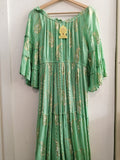 ABITO INDIAN EMPORIUM TGM VERDE ACQUA/DORATO(PARI AL NUOVO)