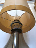 LAMPADA DA TAVOLO IN VETRO FUME' DUE LUCI H40