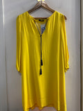 ABITO DONNA HANITA TGS GIALLO C/NAPPINE BLU