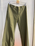 PANTALONE A CAMPANA WITBOY TG42 VERDE A RIGHE