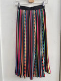 PANTALONE FRACOMINA TG.M NERO C/FANTASIA RIGHE COLORATE