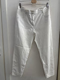 PANTALONE CARLA FERRONI TG48 BIANCO C/RIPORTO RICAMATO