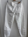 PANTALONE CARLA FERRONI TG48 BIANCO C/RIPORTO RICAMATO