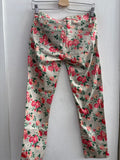 PANTALONE LIUJO TGS BEIGE A FIORI ROSSI