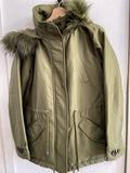GIUBBOTTO PARKA BENETTON TG48 VERDE SFODERABILE DONNA