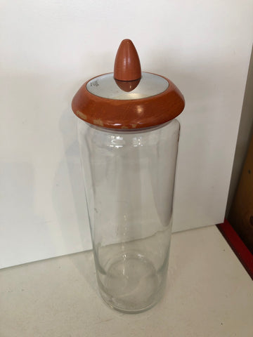 BARATTOLO IN VETRO XON TAPPO GIORINOX H29XDIAMETRO8 CM ( TAPPO IMPERFETTO )