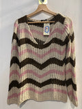 MAGLIONE FABIOLA M IN COTONE BEIGE MARRONE ROSA