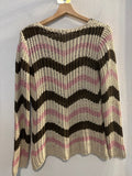 MAGLIONE FABIOLA M IN COTONE BEIGE MARRONE ROSA