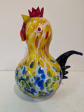 GALLO IN VETRO STILE MURANO H29XL25XP15 CM