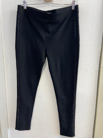 PANTALONE DONNA J.L.FRANCOIS TG50 NERO C/STRASS