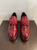 MOCASSINO 06MILANO BORDEAUX VERNICE C/PIETRE(PARI AL NUOVO)