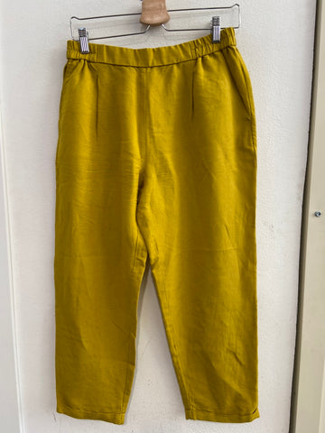 PANTALONE SISLEY TG44 MISTO LINO VERDE ACIDO