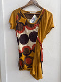 MAGLIA ORO PAGODA TG.L IN LINO SENAPE FANTASIA