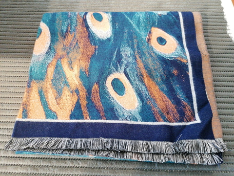 SCIARPA BLU/OTTANIO/ARANCIO