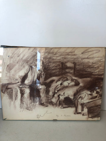 DISEGNO A PASTELLO SU CARTA L.FILDES