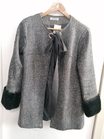 GIACCA SOHA TGS GRIGIO C/RIPORTO ECOPELLICCIA