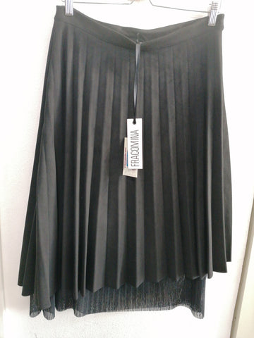 GONNA FRACOMINA TGXL NERO C/RIPORTO PLISSETTATO(PARI AL NUOVO)