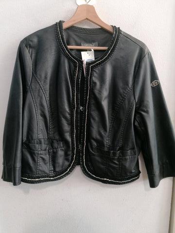 GIACCHINO CAMOMILLA TG46 NERO IN SIMILPELLE C/STRASS E ROUGE